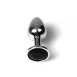Black Metal - Plug Met&aacute;lico com Cristal Negro M