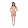 Bodysuit Floral Fishnet Bubblegum Rosa