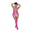 Catsuit em Fishnet Rosa