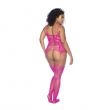 Catsuit em Fishnet Rosa