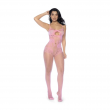 Catsuit Floral Fishnet Bodysuit Bubblegum Rosa
