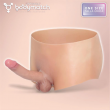 Cueca Boxer com P&eacute;nis Integrado de 18 cm em Silicone