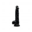 Dildo com Test&iacute;culos Preto Loving Joy
