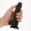 Dildo Curvo de 15,5 cm Com Testículos RealRock