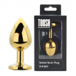 Plug Anal Met&aacute;lico Toosh Gold Grande com Pedra Transparente