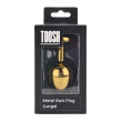 Plug Anal Met&aacute;lico Toosh Gold Grande com Pedra Transparente