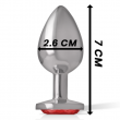 Plug em Metal Cristal Vermelho Tamanho S
