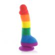 Pride Dildo Arco-Íris com Testículos 