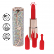 Sparkle Vibrador Lipstick com 4 Cabe&ccedil;as