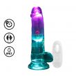 Vibrador com Testículos Transparente com LED
